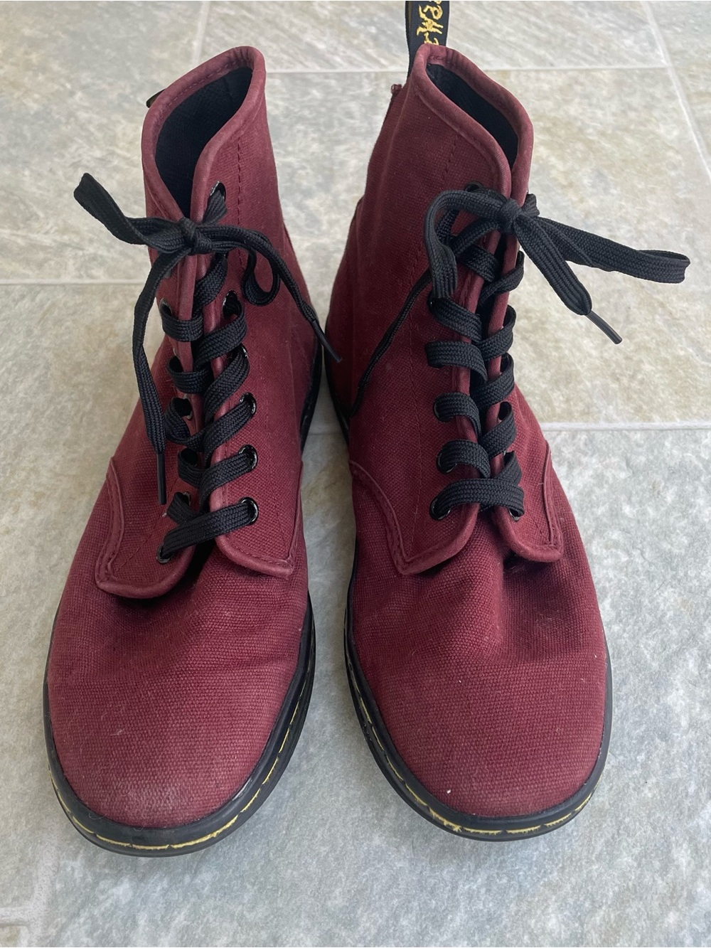 Dr. Martens Maroon Lace-Up Sneakers